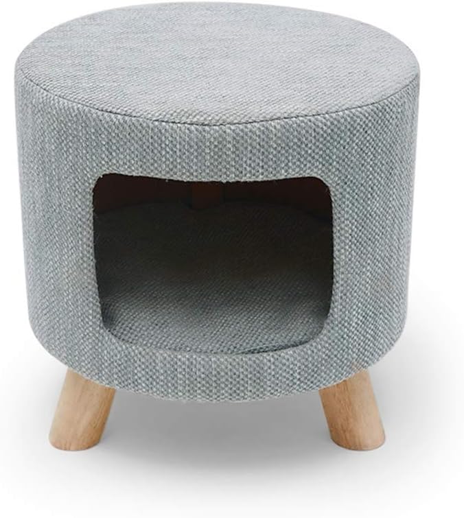 Amazon 猫 ベッド ドーム 猫ベッド おしゃれ キャットハウス スツール スツール型ペットハウス 32 32 34cm 小型犬 ベッド ペットハウス ハウス ベージュ 猫ベット ベット 椅子 ペットベッド ねこ 猫ちぐら 犬ベッド 猫 雑貨 かわいい クッション 北欧 トブイシューズ 猫