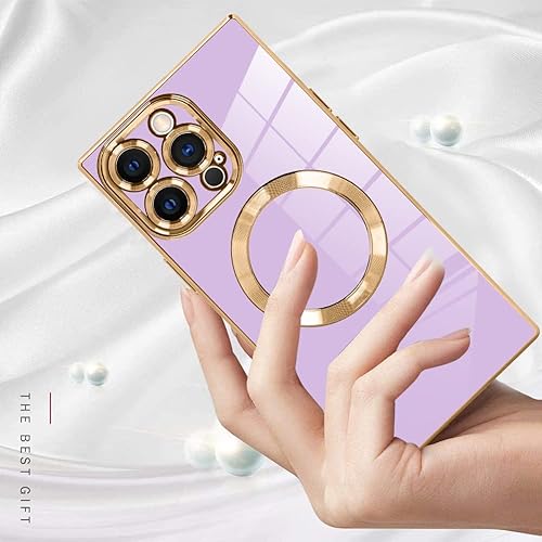 Miniatura 6 de LSL Funda cuadrada para iPhone 15 Pro Max compatible con MagSafe TPU suave parachoques anticaídas, antiarañazos, absorción de impactos, cubierta