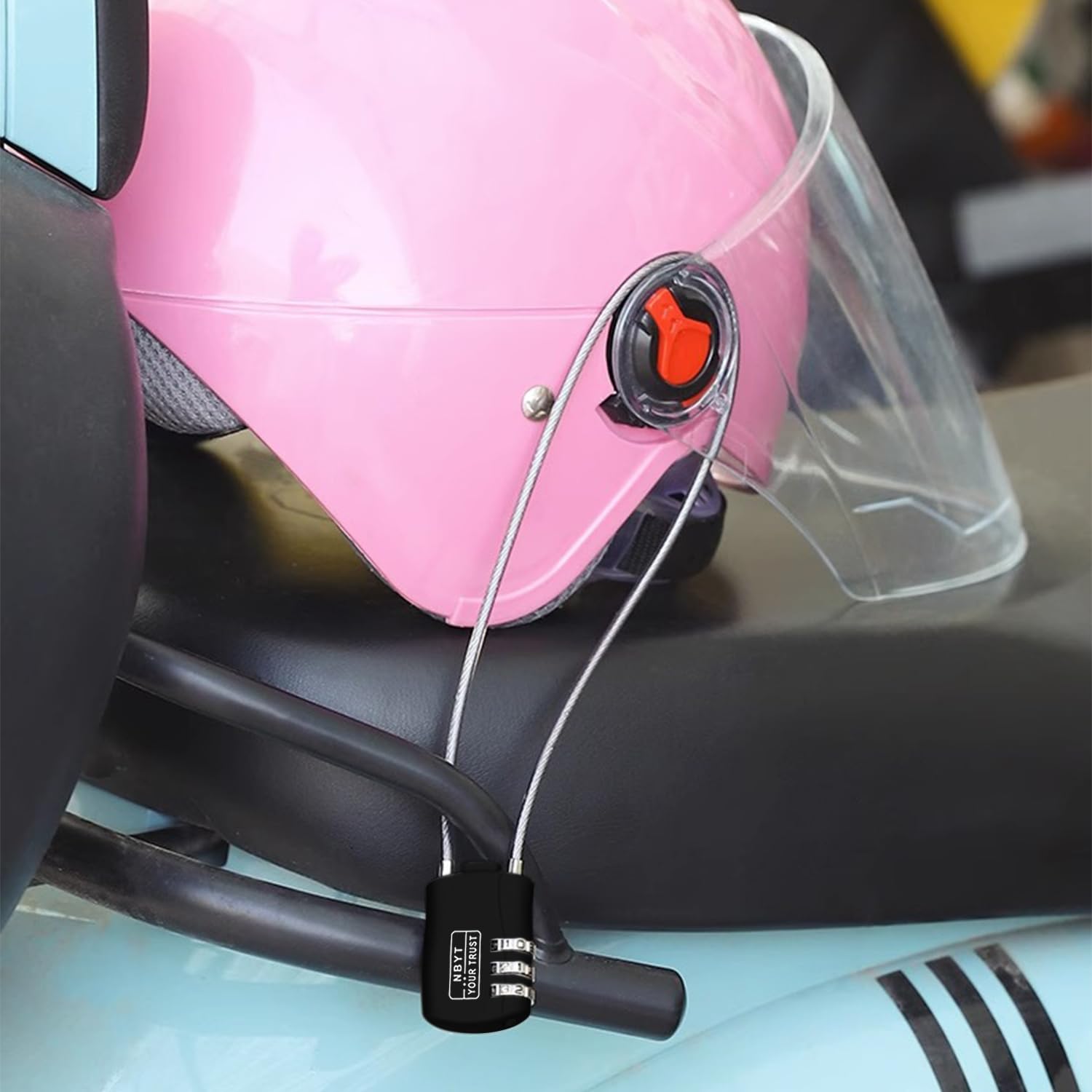 1pc Cable Combination Lock - 41cm, PVC Coated Steel, 3-Digit Code, For Bikes, Helmets, Lockers, Travel