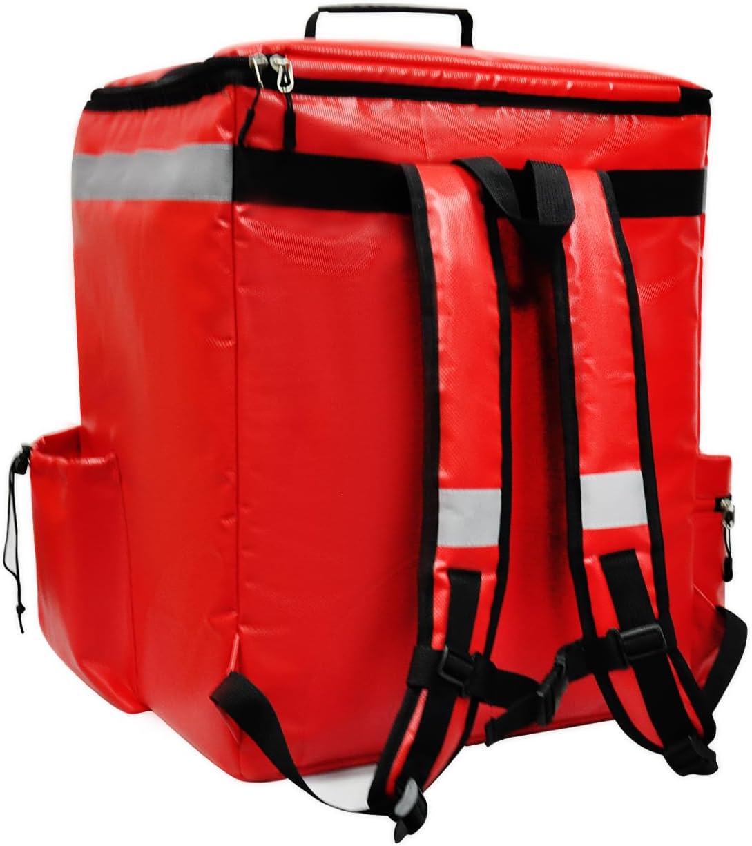 70L XL Large Insulated Food Delivery Backpack Expandable with 4 Cups Holders Cooler Bag Waterproof Pizza Bag for Uber Eats Thermal Food Bag for Bike for Beach, Picnic, Camping UberEats Doordash