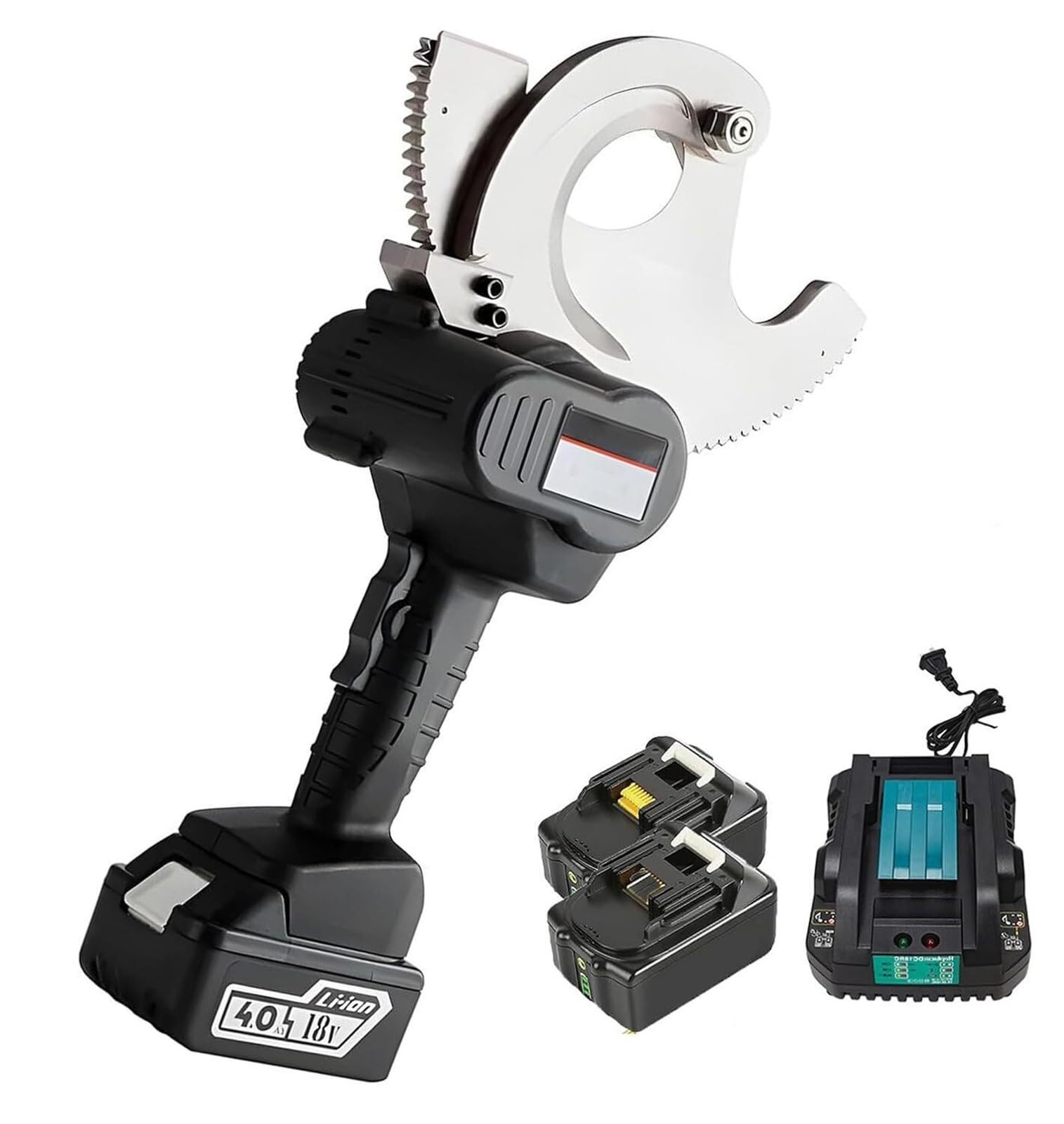 Cortacables Electrico, Alicates de Trinquete Hidraulicos Sin Cable Bateria Litio 18V 4.0Ah, Herramienta Profesional de Corte de Cable EC75M para Cobre Aluminio Pro(EC65M)