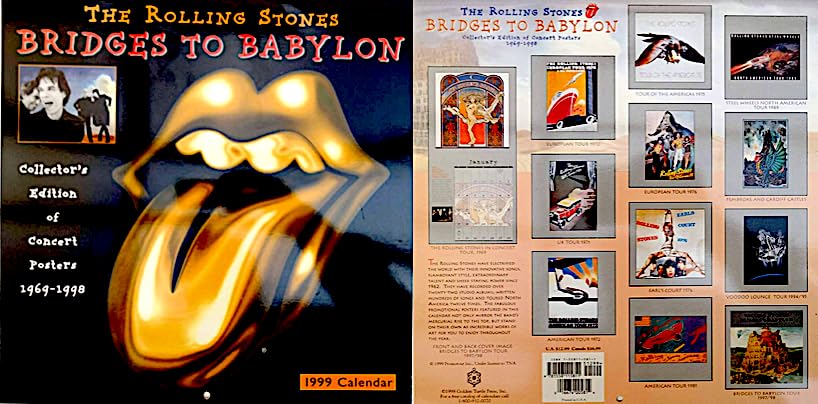 The Rolling Stones Bridges To Babylon 1999 CALENDAR - New Sealed
