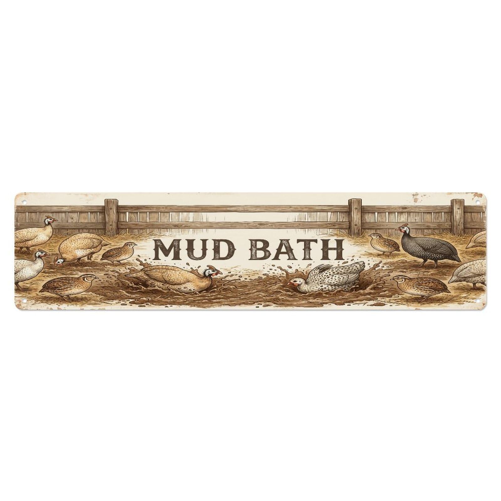 Xanthor Style Metal Tin Sign Vintage Coop Mud Bird Farmhouse Funny Bird Backyard Farm
