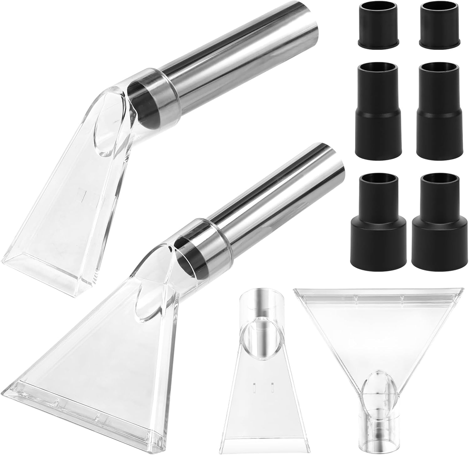 2 Set Vacuum Extractor Attachment with 2-1/2" and 1-7/8" and 1-1/4" Adapters Universal Vacuum Extraction Nozzle Kit Car Detailing Vac Head Tool for Carpet Cleaning