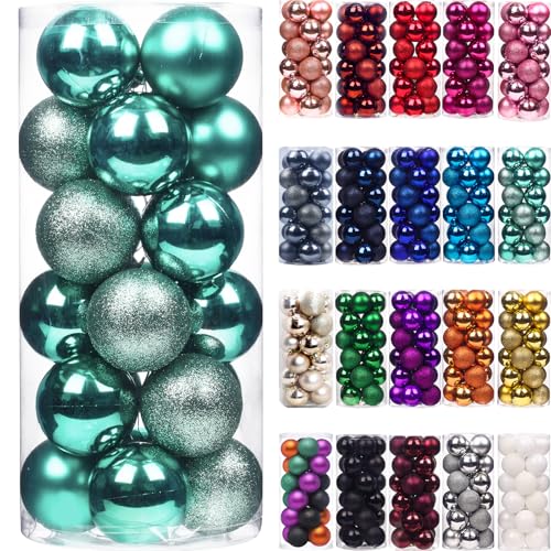 Emopeak 24 Count Teal Mini Christmas Balls...
