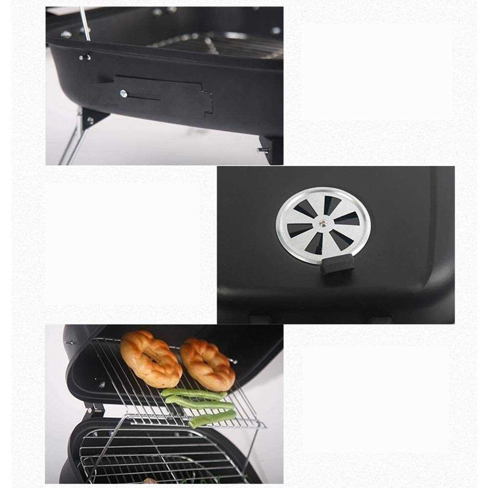 Przenośny grill węglowy do grilla na świeżym powietrzu Okrągły czajnik Piknik na świeżym powietrzu Patio Podwórko Camping Tailgating Stalowy ruszt do gotowania na stek z kurczaka little surprise