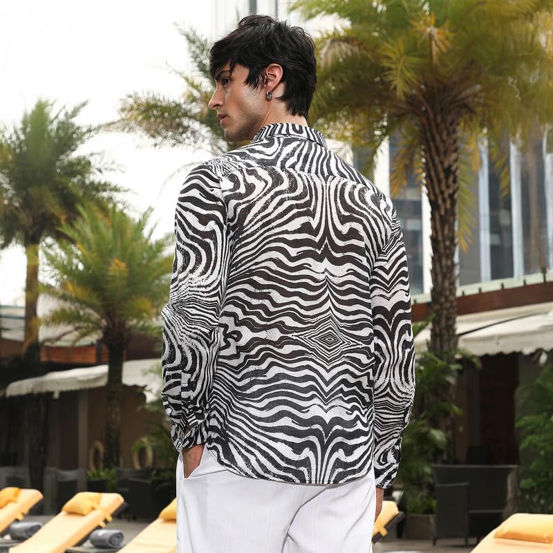 Image of CAHOOT Men's Bisque Shirt Casual Wear | Spread Collar | Long Sleeve | Button Closure | Shirt Crafted with Comfort Fit for Everyday Wear