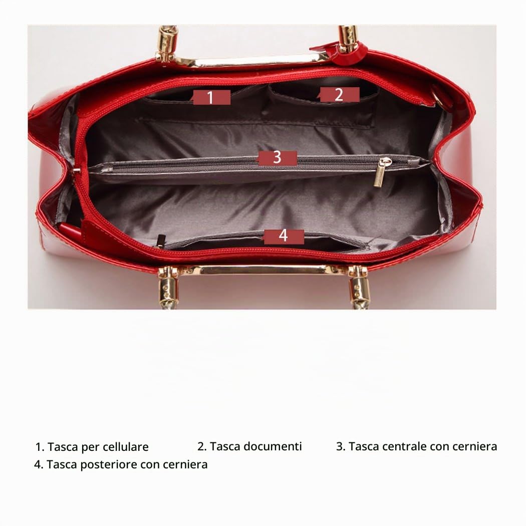 DEERWORD Donna Borse a Mano Borsa a Spalla Elegante Grandi Firmate Marca Tracolla Antifurto PU pelle 5378 1 pz