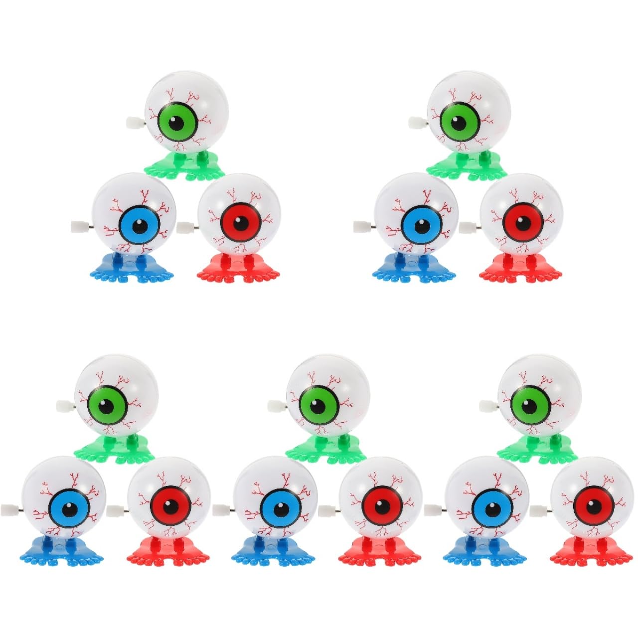 Hemoton 15pcs Eyeball Clockwork Toy Halloween Walking Eye Balls Wind Up Toy Eyeball Mini Jumping Walking Toys Goody Bag Fillers for Kids