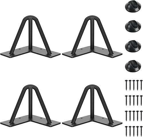 Miniatura 9 de SMARTSTANDARD Patas de mesa de horquilla de 24 pulgadas, 3 varillas de acero con diámetro de tubo de 1/2 pulgada, capacidad de carga de 800 libras