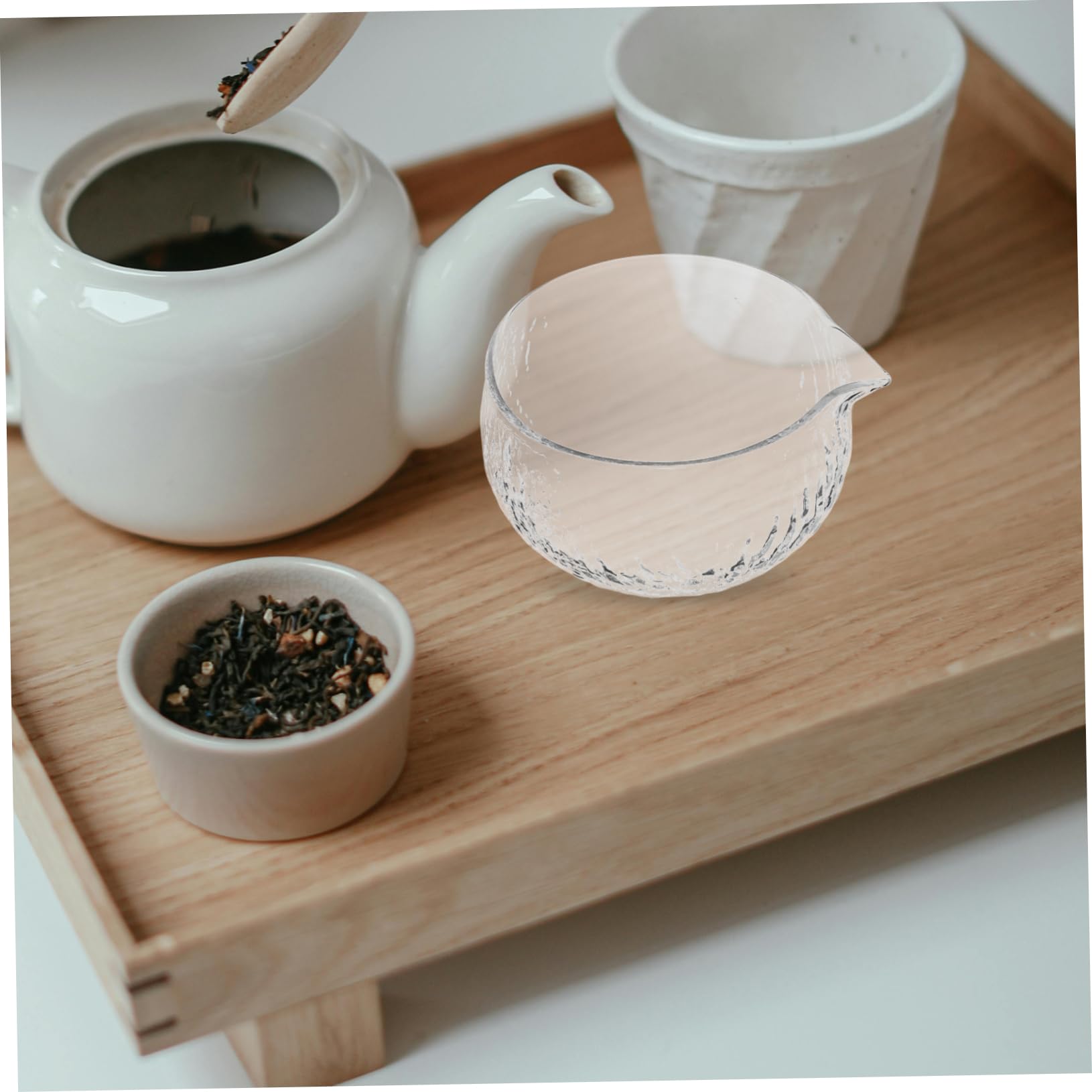 KICHOUSE Elegant Japanese Design Tea Bowl Glass Matcha Cup Matcha Bowl with Spout Household Matcha Bowl Tea Bowl Cup