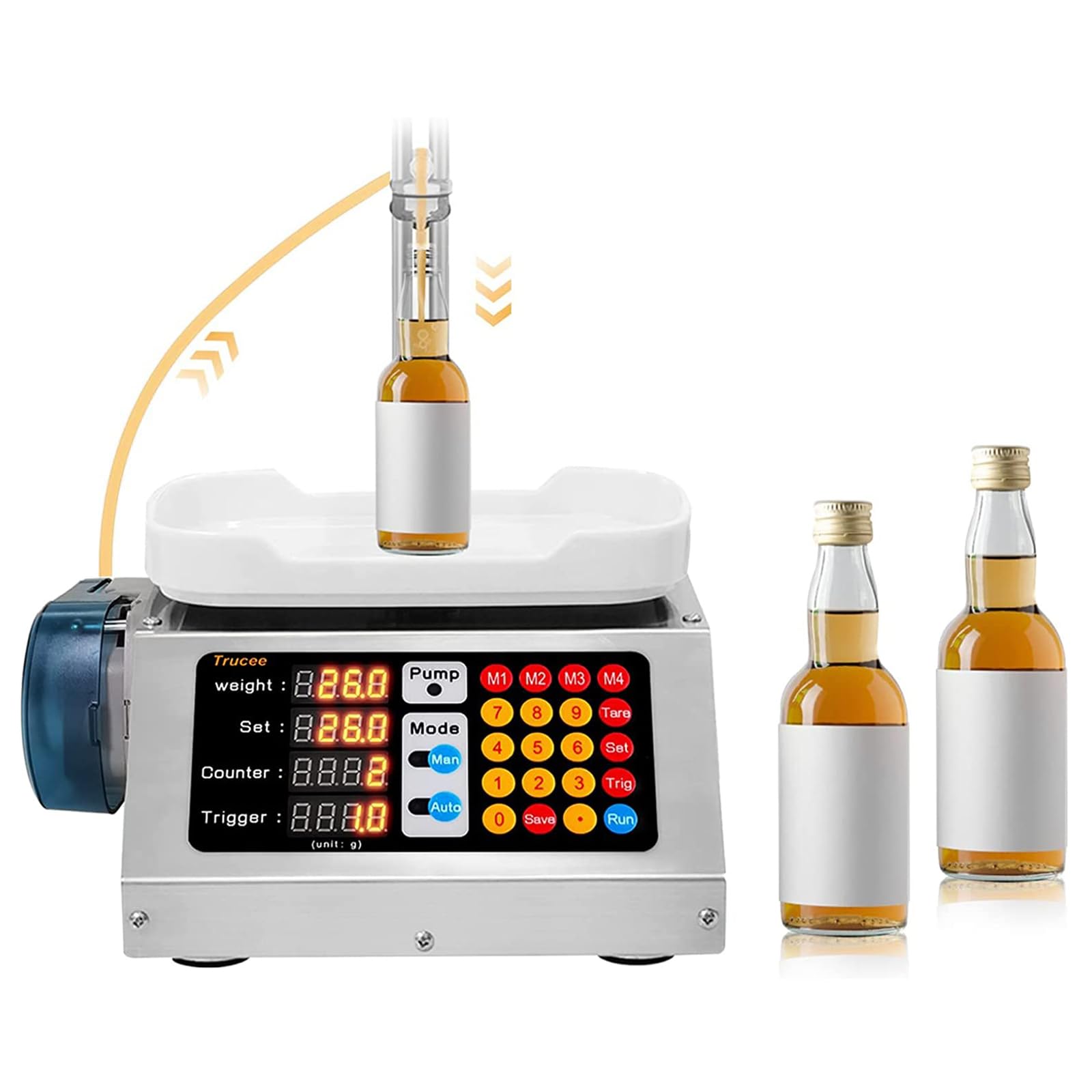 AYCDL Automatic Liquid Filling Machine,2-300ml Weighing Bottle Filling Machine,1.2L/min Electric Bottle Filler,Commercial Filling Machine
