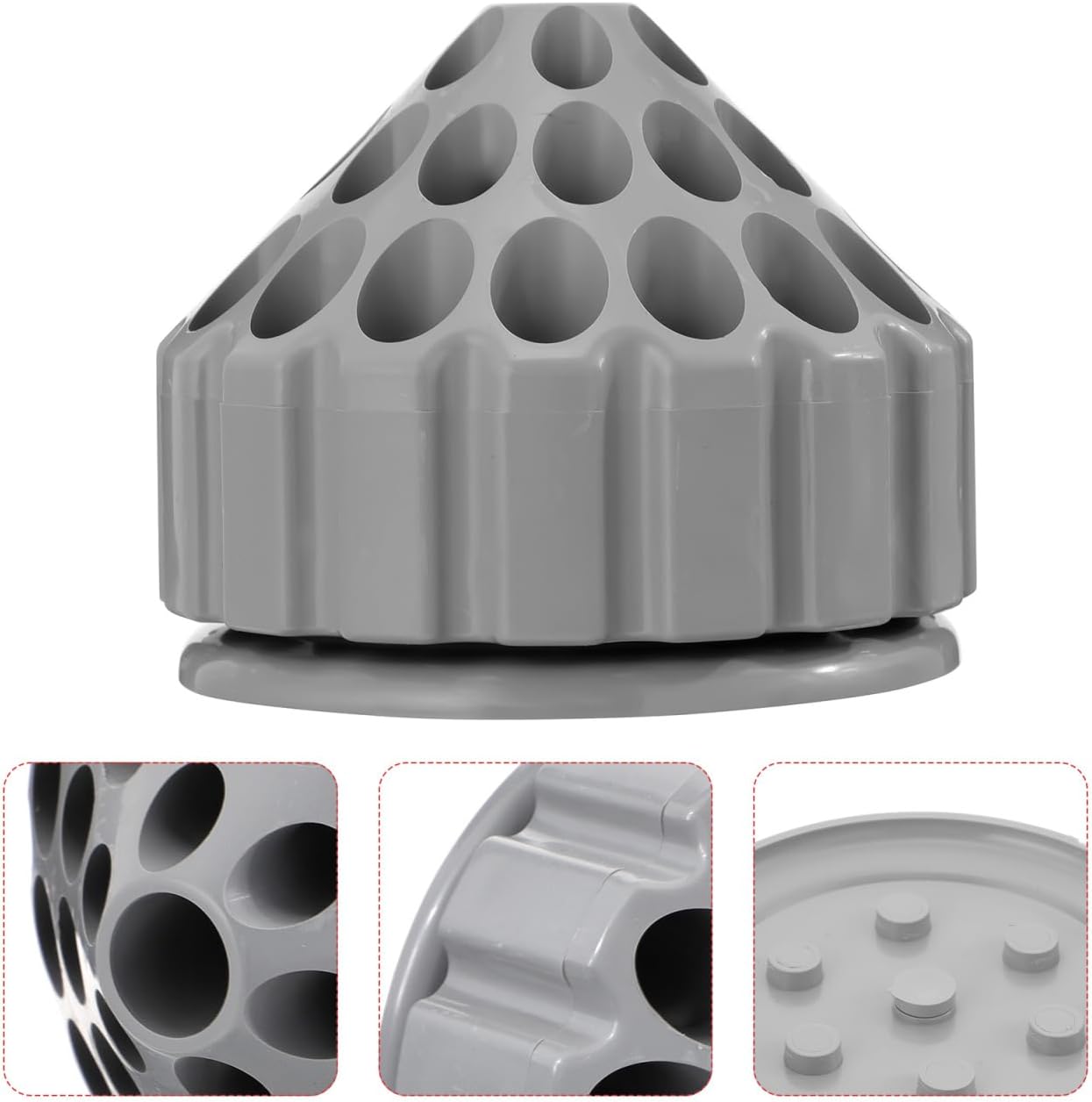 Rotatable Drill Bit Holder Case with Honeycomb Design 4.13X4.13X3.54In Compact Tool Storage Box for Grinding Bits and Accessories Space-Saving Organizer