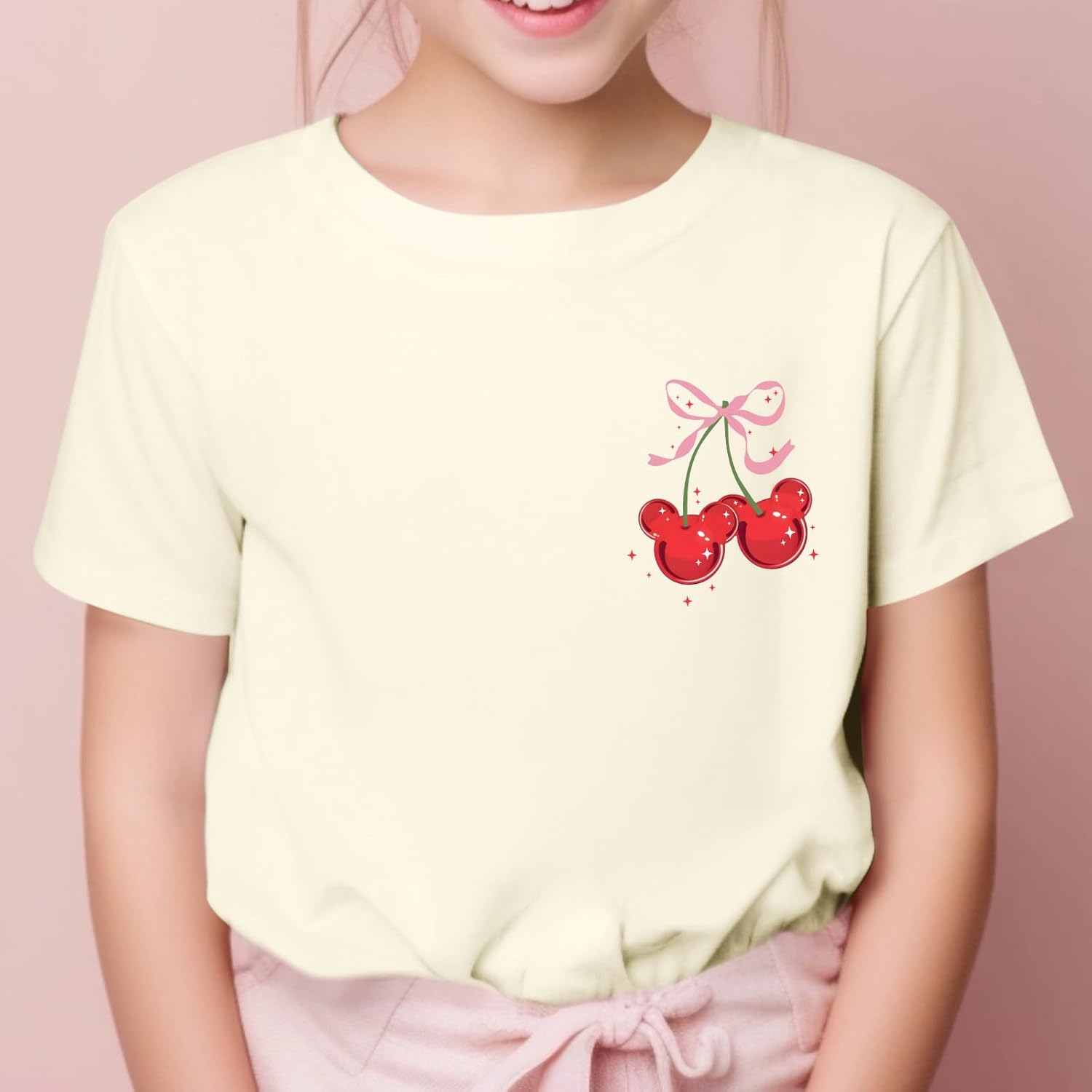 Magic Kingdom Shirts for Girls Bow Cherry Graphic Cute T Shirt Kids Toddler Holiday Vacation Trip Tees Preppy Tops - Image 4