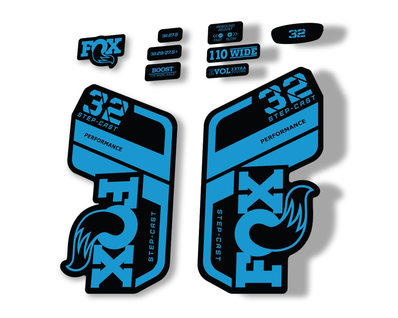 Autocollants Compatibles Fourche FOX 32 Step Cast Factory 2021-2022 - Neuf, Fabriqué En Espagne