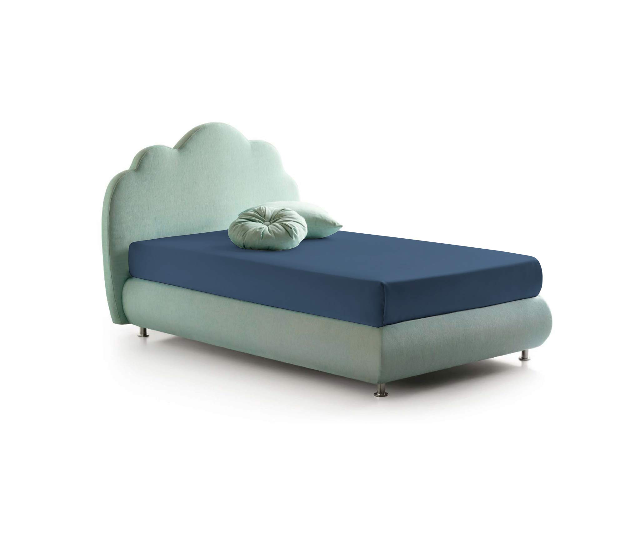 Fitted Sheet with Corners for Double Bed Cotton, Made in Italy, Bed Linen 170 x 200 cm with Elasticated Corner 25 cm, Avio - Image 3