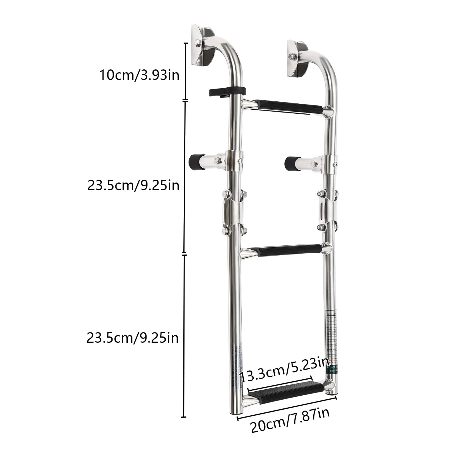 Scala da bagno a 3 livelli, in acciaio inox, pieghevole, con pedale antiscivolo, per piscina, barca, piscina, yacht, motoscafo, fino a 350 lbs