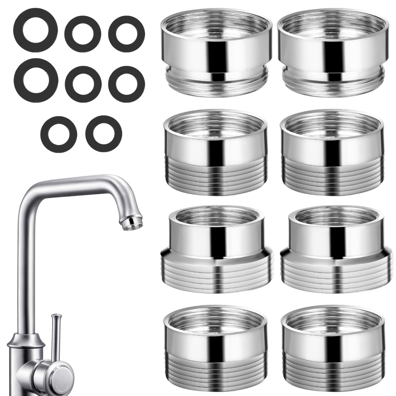 Amazon | OSALADI 8個 蛇口アダプター キッチン用浄水器接続 ホース