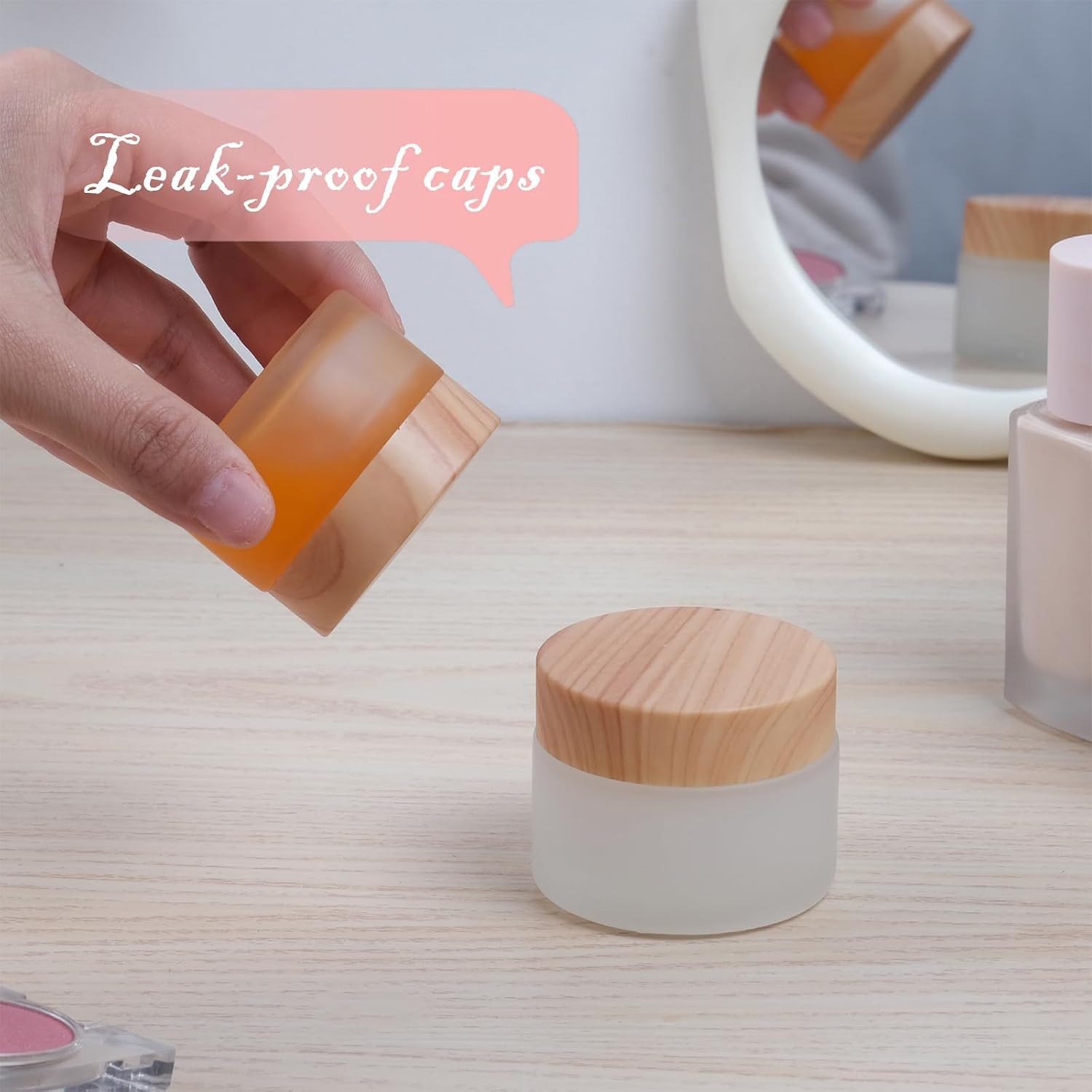 12-Pack White Matte Glass Bottles 1oz Cosmetic Containers for Skincare Travel-Friendly Refillable Leak-Proof Design image 5