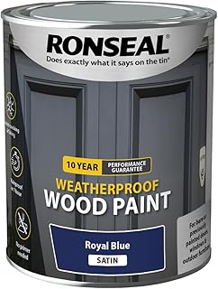 Ronseal 10 Year Weatherproof Wood Paint - Royal Blue - Satin - 750ml