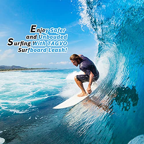 Tagvo Sup Leash Coiled 10' Super Strong 7Mm Cord With Waterproof Waist Pouch, Comfortable Padded Neoprene Ankle Cuff Stand Up Paddle Board Leash With Double Swivels Anti-Rust, Flexible Surfboard Leash #TOP6