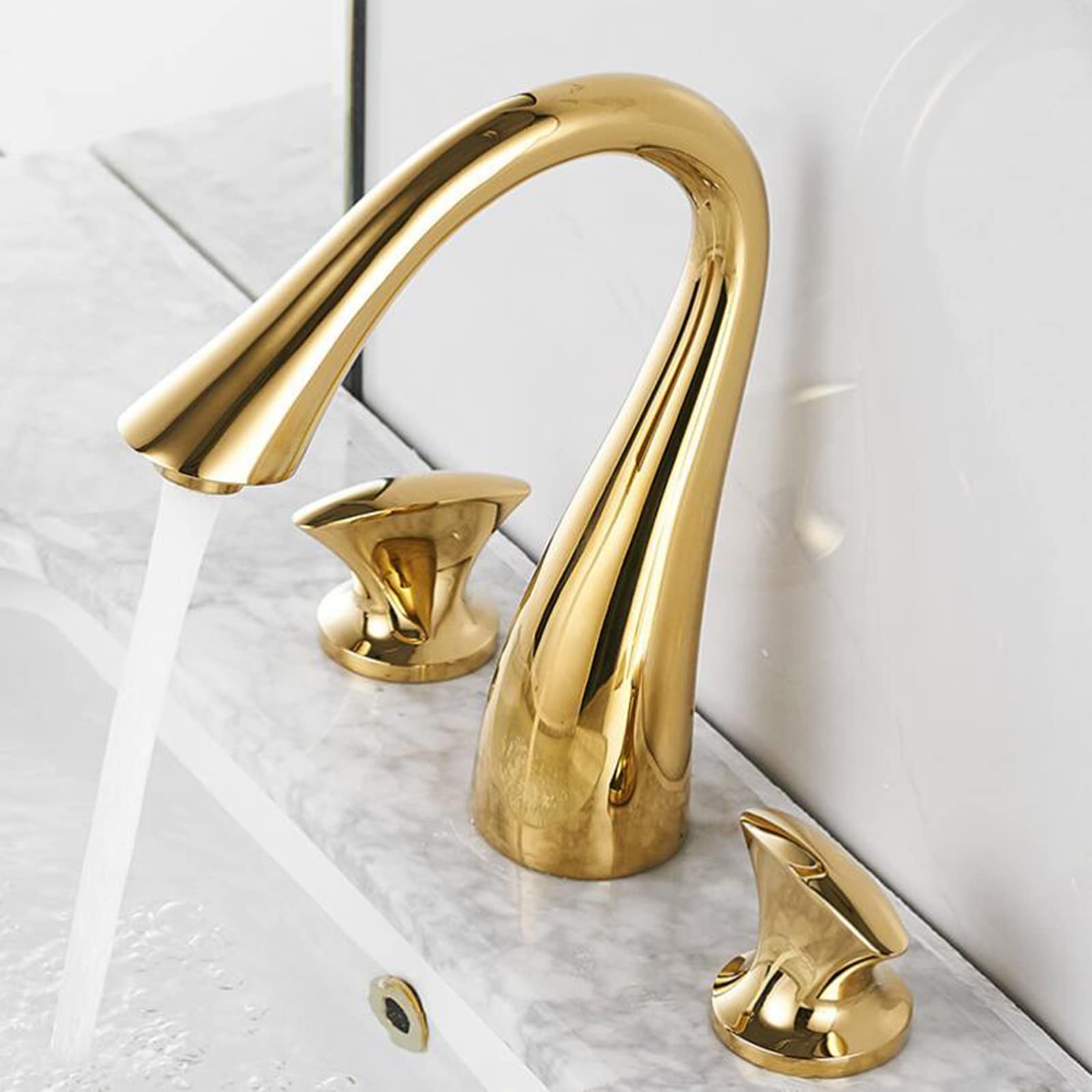 Robinet lavabo salle de bain 3 trous en laiton contre les fuites