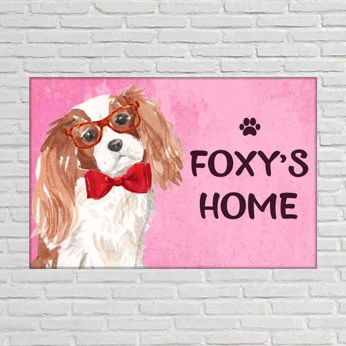 Nutcase - Personalized Beware Of Dog Sign Board - Customized Name Plate - Cute Hipster Dog-image-3