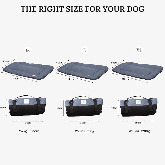Foto 5 de 6 de Wanderpfote Manta para perros de viaje, 110 x 80 cm, lavable, ortopédica, resistente al agua