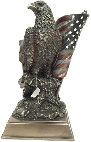 Orgullo americano Veronese - Escultura de estatua de águila calva con estrellas y rayas
