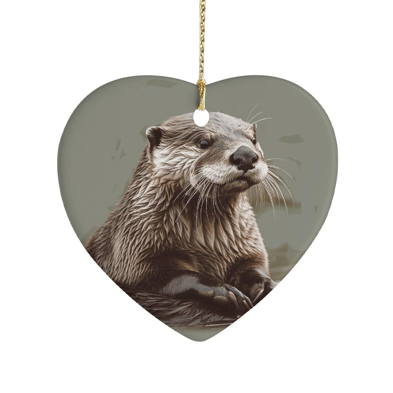 Fekiloot Style Otter Animal Ceramic Ornament Home Decor Keepsake
