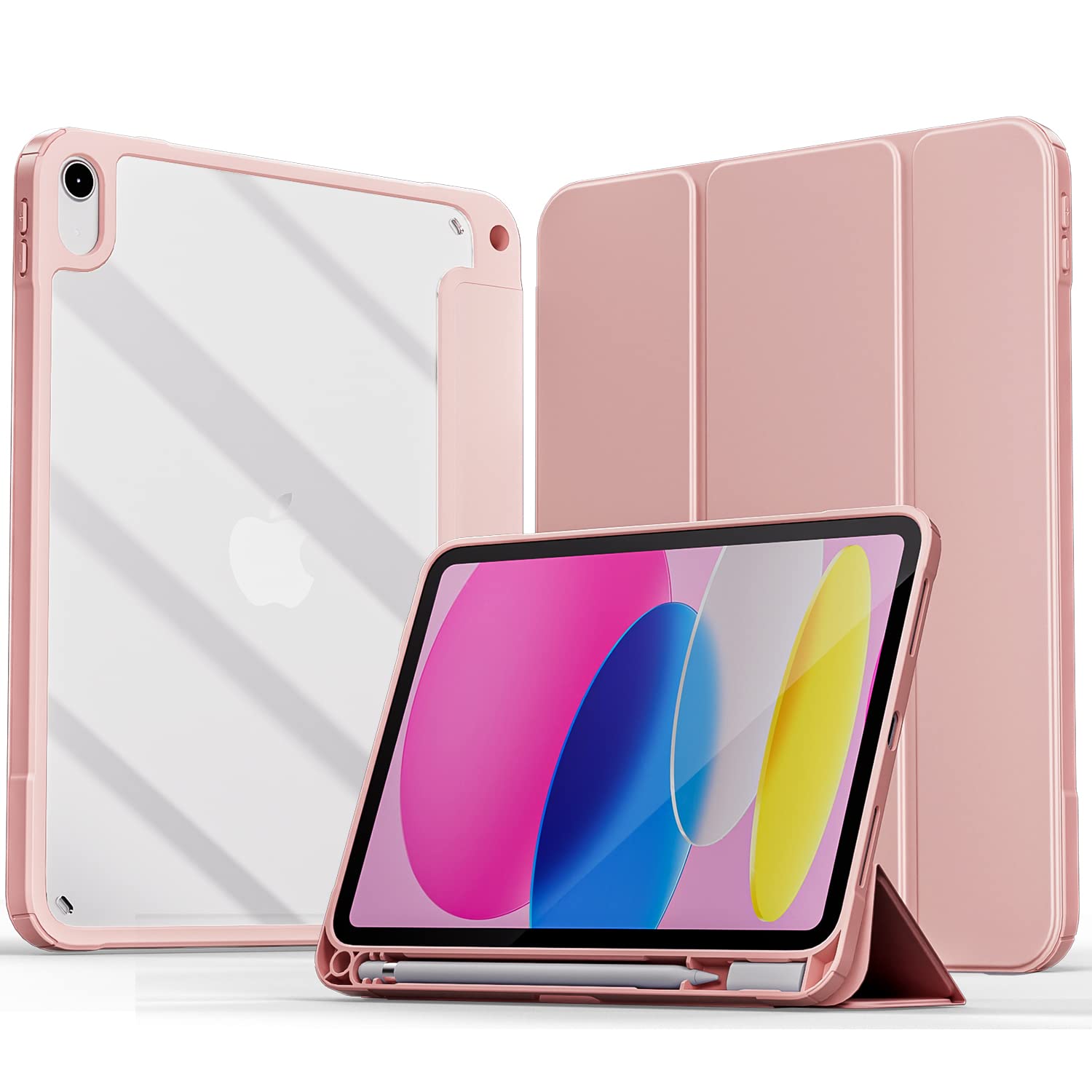 MOCA iPad 10th Generation Case 2022, iPad 10.9 Inch Case with Clear Transparent Back and TPU Shockproof Frame Cover [Built-in Pencil Holder,Auto Sleep/Wake] (ipad 10th Gen 10.9 2022, Rose Gold) (B0BNN7GNCQ) Amazon Price History, Amazon Price Tracker