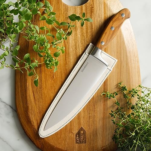 Bloomhouse - Two Time Oprah's Favorite Things Winner - 8-Inch Chef's Knife – German Stainless Steel Blade with Forged Italian Olive Wood Handle, Full Tang Kitchen Knife for Slicing, Dicing & Chopping - Thumbnail 5
