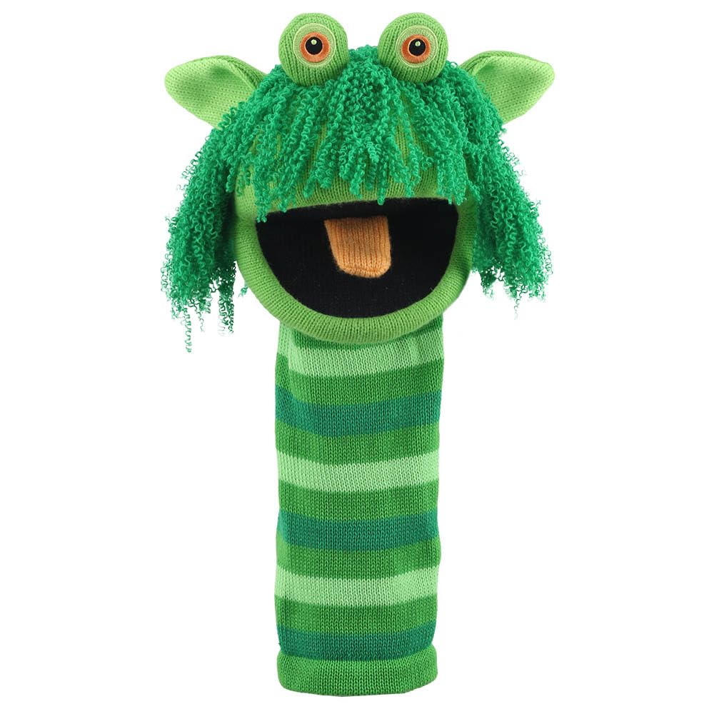 The Puppet Company Squelch ECO Sockette Hand Puppet, Eco-Friendly Swamp Monster Puppet Toy with Cheeky Smile & Squeaky Tongue