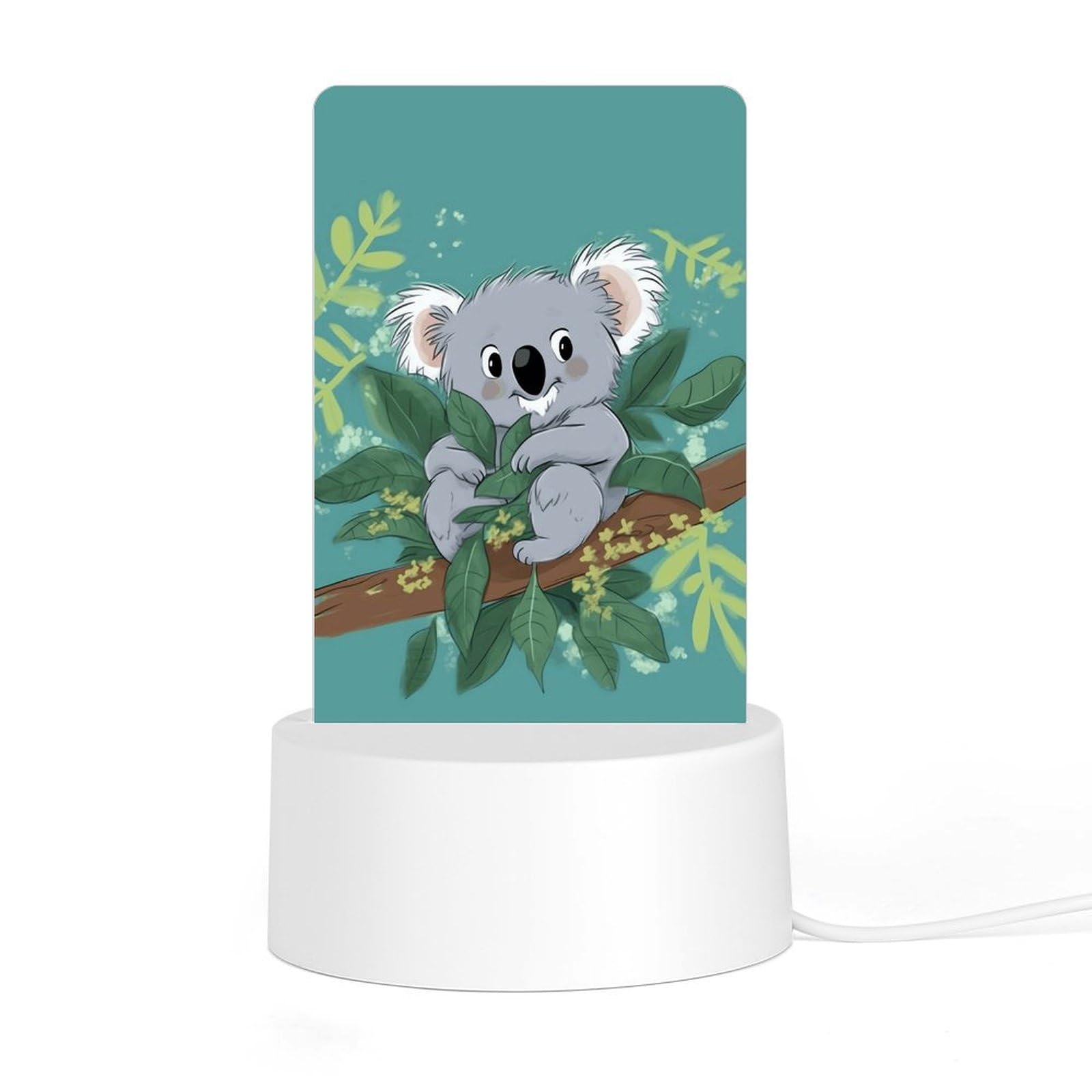 JTREHY - Acrylic Night Light with Base, Koala Vine Cartoon LED Night Light for Bedroom, Bathroom, Hallway, Holiday Gift