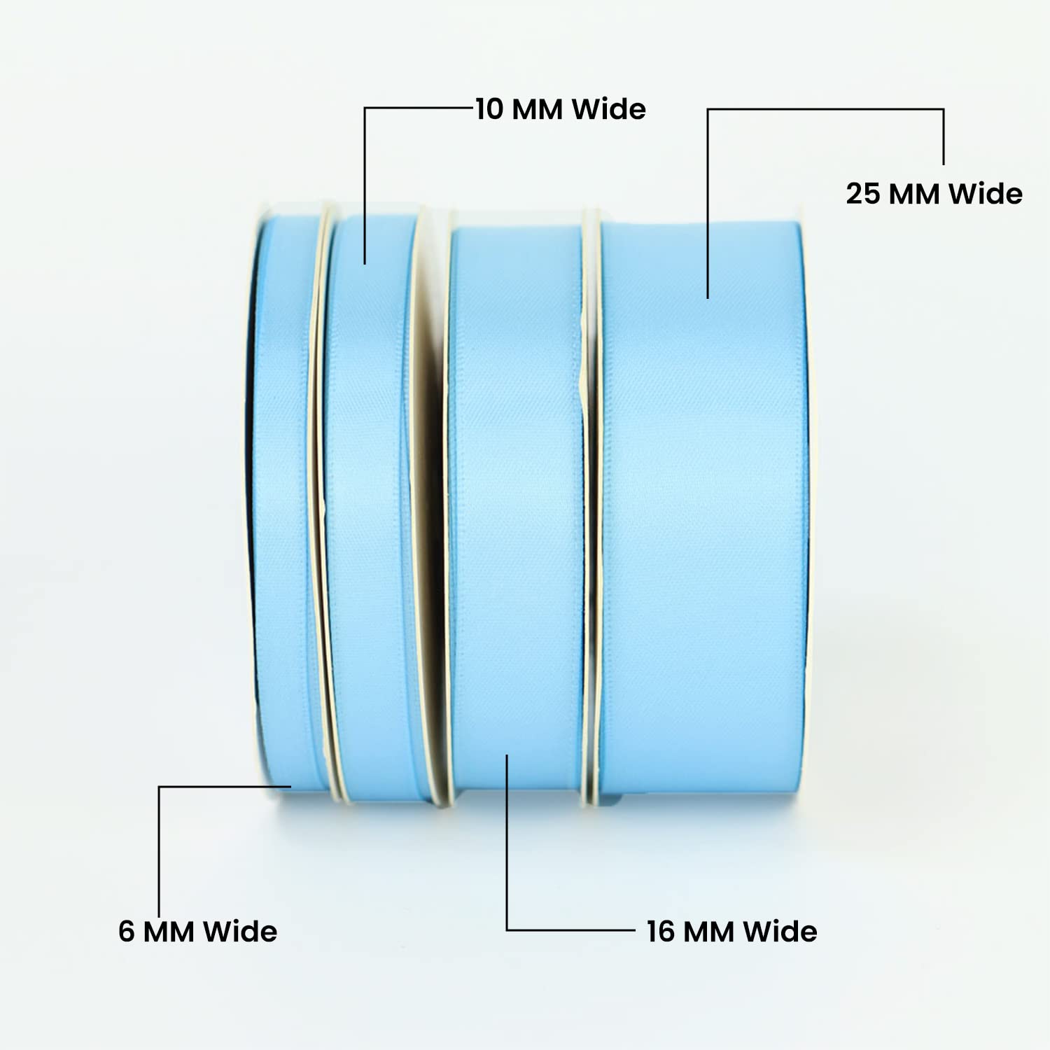Double Sided Satin Ribbon, 27 Solid Colours, 10 Metre Reel, Fabric Ribbon for Gift Wrapping Cake, Wedding Party Decoration - Image 2