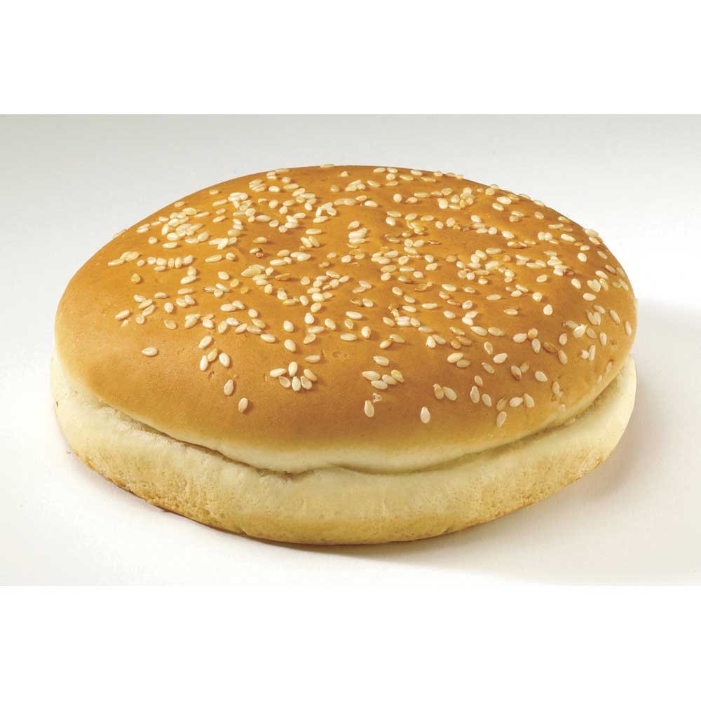 Flowers Foods European Bakers Sliced Sesame Hamburger Bun, 5 inch - 8 per pack -- 8 packs per case.