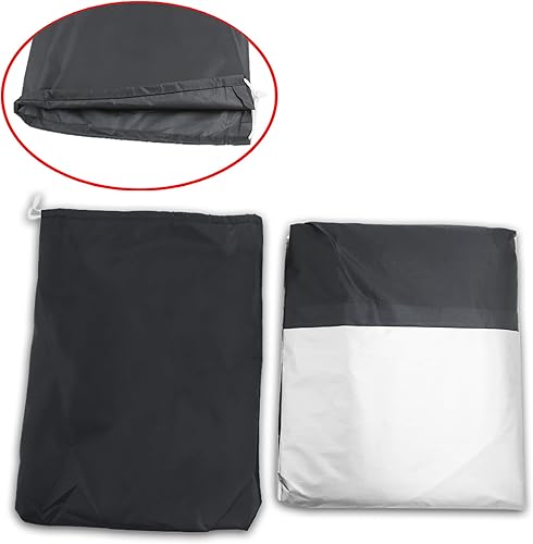 Miniatura 2 de uxcell L 180T - Protector de polvo de lluvia para scooter negro + plateado cubierta de motocicleta de 86 pulgadas para Yamaha
