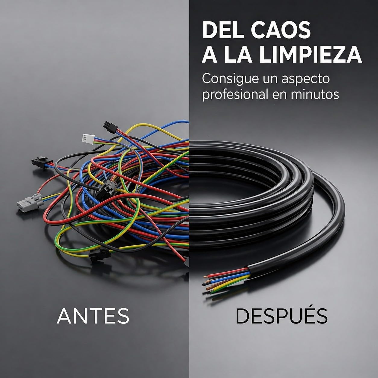 AUPROTEC Funda de Cable Negra 16mm x 10m I PVC Flexible y Aislante I protección para Cables en Uso automotriz y eléctrico I Negro