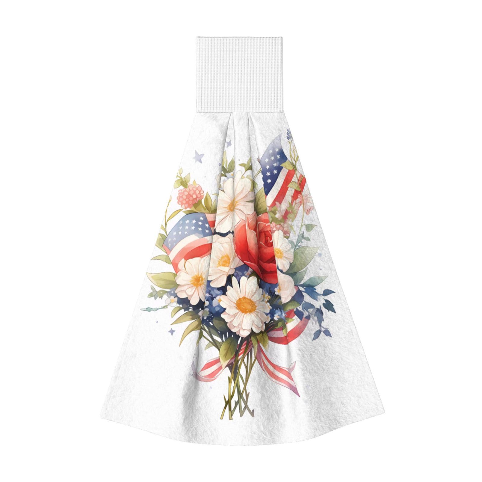 Flags and Flowers Highly Absorbent Dish Towels Soft Coral Fleece Wipe