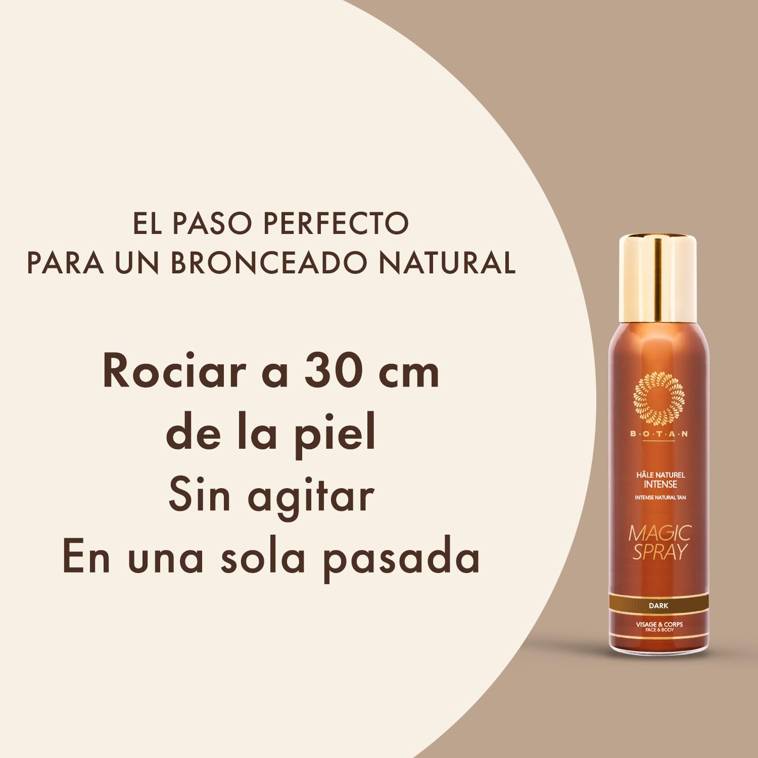 BOTAN Cosmetics – Spray Autobronceador Intenso 125 mL – Bronceado Natural y Radiante – Fórmula Vegana sin Alcohol