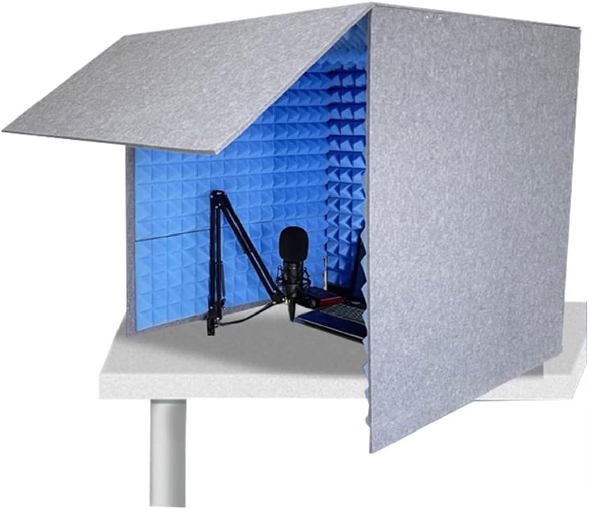 Cabina vocal portátil insonorizada para grabación de música en casa, podcasting, diseño totalmente cerrado para apertura de puerta, cubierta insonorizada de escritorio para tratamientos acústicos