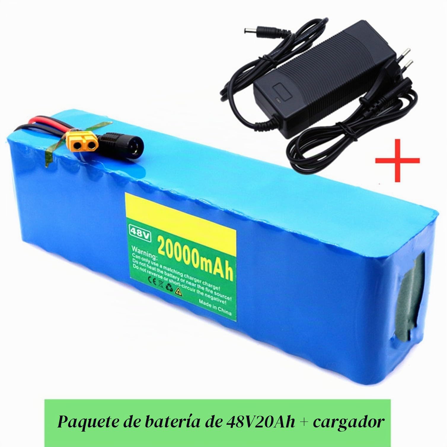 48V Ebike batería 20AH Batería de Litio, batería de Bicicleta eléctrica 48V con BMS Cargador 2A para 50-750W Bicicleta eléctrica, e-Scooter, e-Scooter, e-Motor (48V 20Ah)