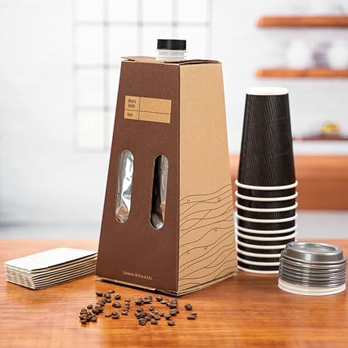 Miniatura 5 de Restaurantware Cater Tek - Recipientes de café para llevar de 96 onzas, 10 servidores desechables para bebidas, con asa, aislados, contenedores de