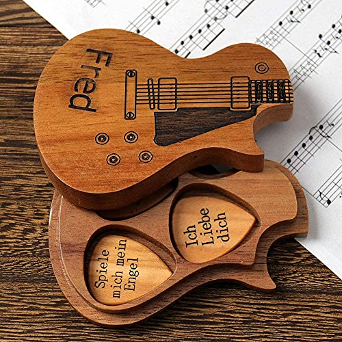 Dinikally Pickbox en bois personnalisé avec 3 médiators sculptés – Cadeau du guitariste d’amitié (sty1) - Les Beatles, Paul McCartney, John Lennon, RIngo Starr, George Harrison Dinikally Pickbox en bois personnalisé avec 3 médiators sculptés - Cadeau du guitariste d'amitié (sty1) – Image 6