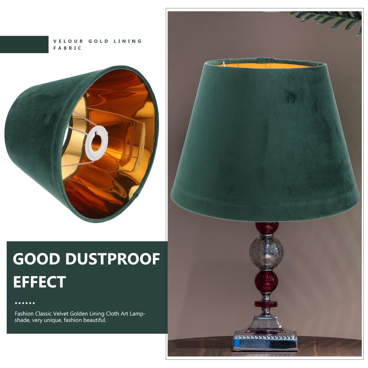 Lurrose Paralume in tessuto, paralume a tamburo piatto, copertura per lampada E27, per lampada da tavolo, decorazione principale, verde