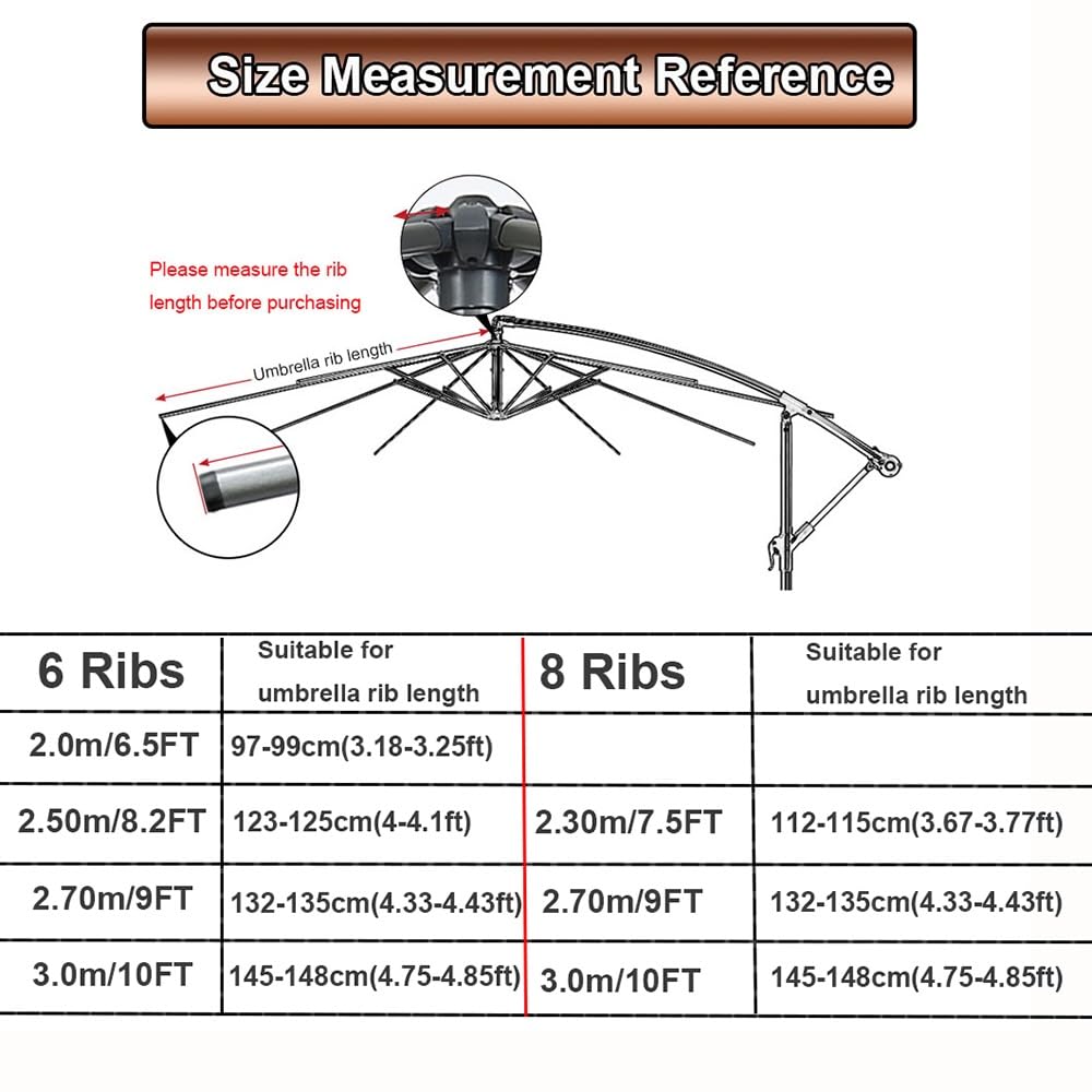Famanu - Parasol De Vervangende Bespanning Vervanging Parasoldoek Vervanging Voor 3m Scherm 8 Armige Parasol Zweefparasol