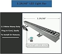Vista 4 de Luces LED para lavadora de pared, 72 W, 5000 K, luz diurna, 7200 lm, 3.2 pies/40, impermeable IP65 para interiores y exteriores, barra de luz LED