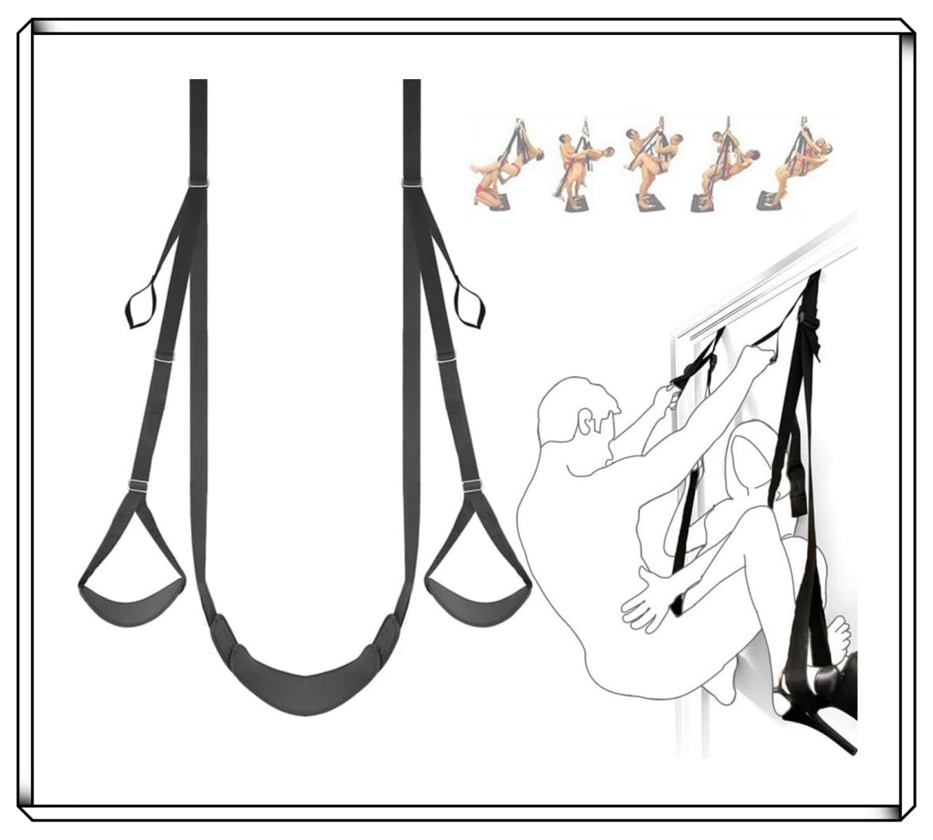 Columpio De Yoga Colgante Antigravedad, Columpio De Felpa De Cuero Negro para Todas Las áreas De Ocio 𝖘𝖊𝖝 𝖇𝖔𝖓𝖉𝖆𝖌𝖊