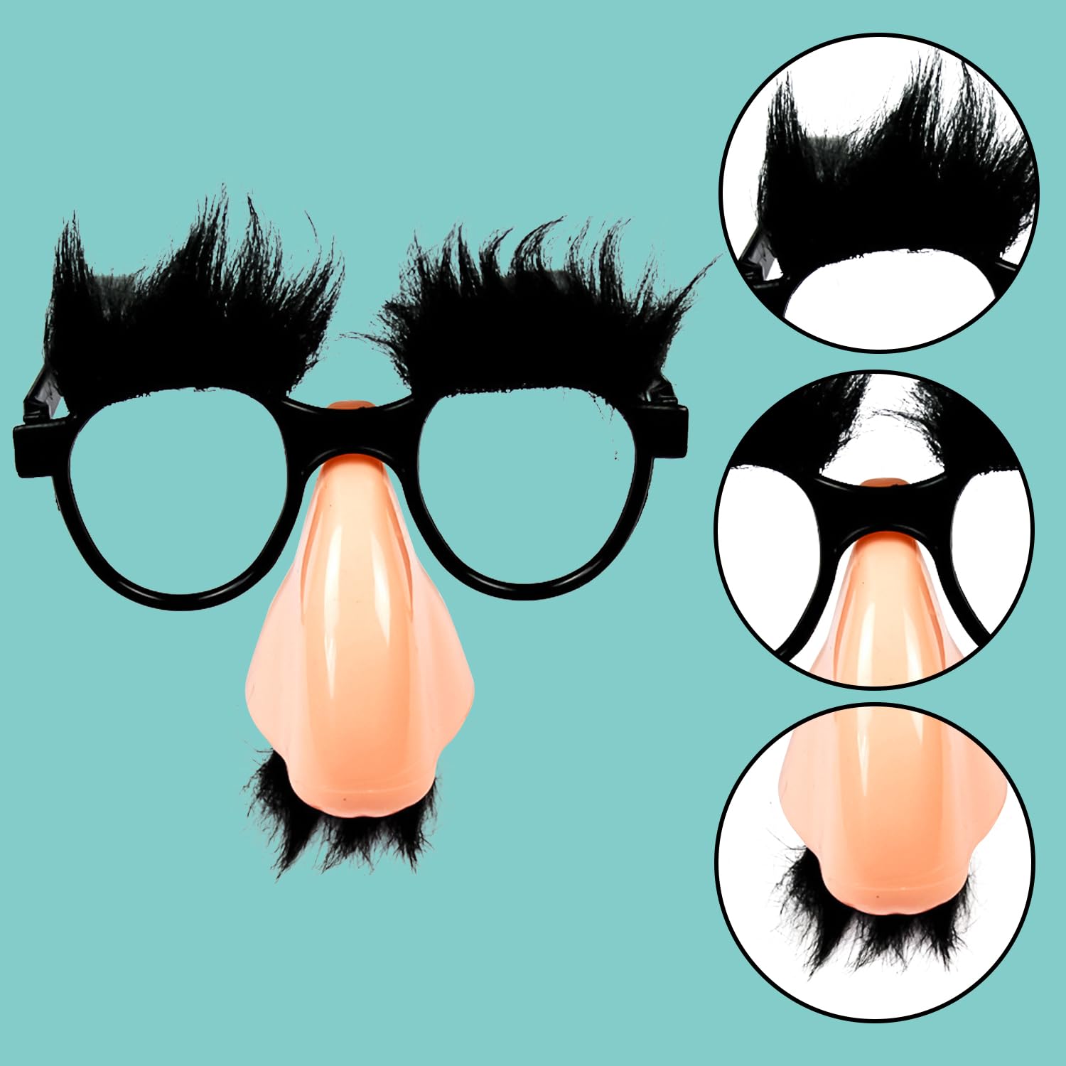 RmKbe 4pcs Halloween Nose Glasses and Witch Nose Glasses Funny Disguise Glasses with Nose Eyebrows Mustache for Halloween Party Decoration - Image 2