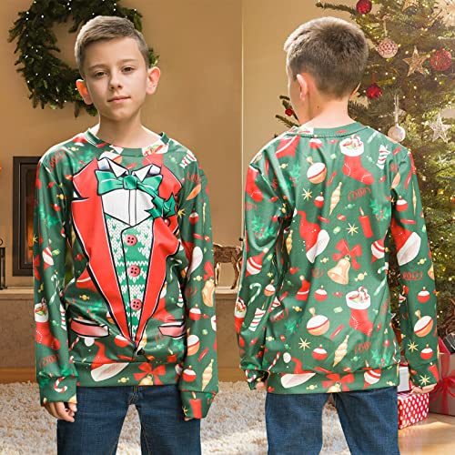 BFUSTYLE Boy Girl Ugly Christmas Sweatshirt Kids Fleece Cool Xmas Pullover 4-16 Years2